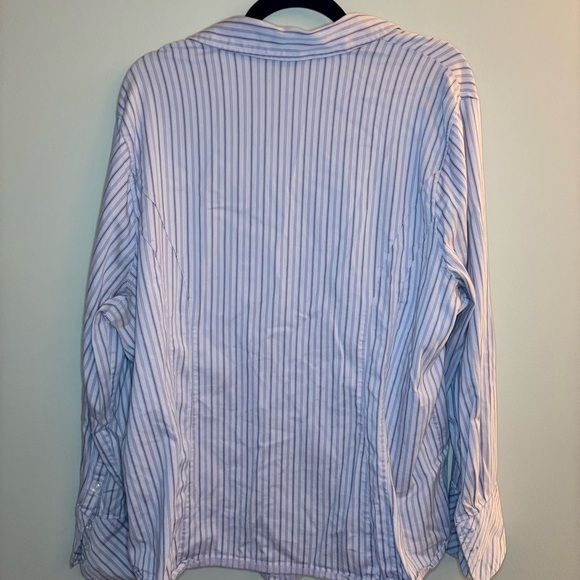 Merona Women’s Purple & White Striped Button-Down Shirt Size 26W - Picture 8 of 8